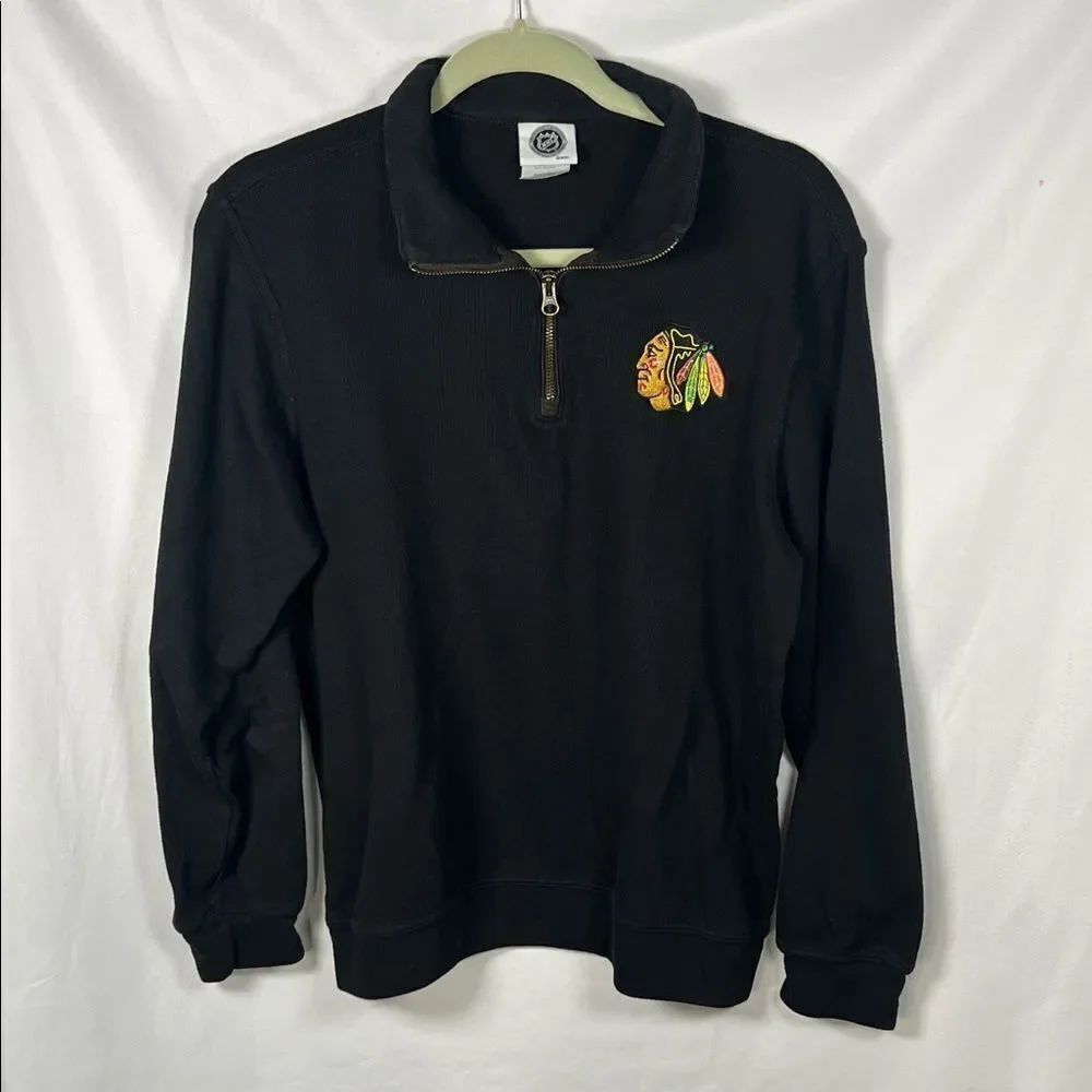 NHL Blackhawks Black Zip-Up Sweater M